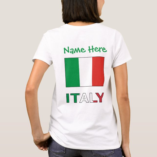 Italian Flag Republic Day Pride Personalized Gift T-Shirt (Back)
