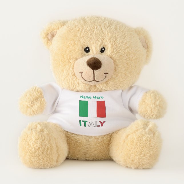 Italian Flag Republic Day Pride Personalized Gift Teddy Bear (Front)