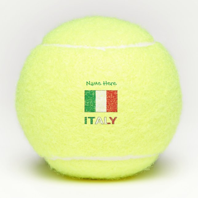 Italian Flag Republic Day Pride Personalized Gift Tennis Balls (Front)