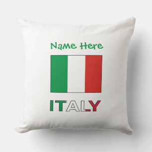 Italian Flag Republic Day Pride Personalized Gift Throw Pillow