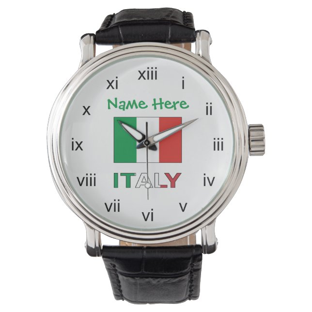 Italian Flag Republic Day Pride Personalized Gift Watch (Front)