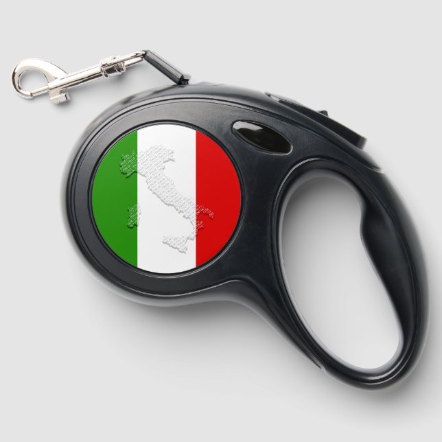 Italian flag retractable pet leash  (Front)