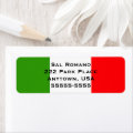 Italian Flag Return Address Label Template | Zazzle