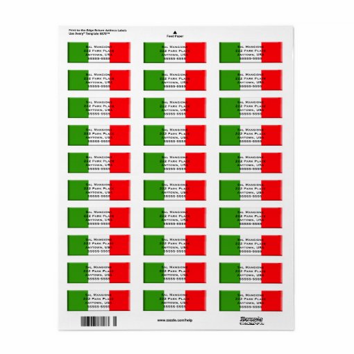 Italian Flag Return Address Label Template | Zazzle