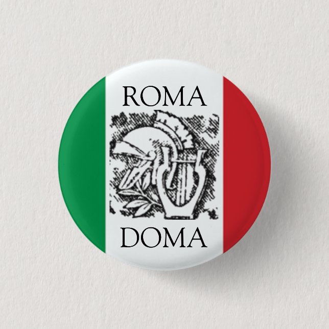 italian flag  ROMA, DOMA Button (Front)