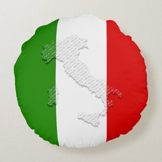Italian flag round pillow (Back)