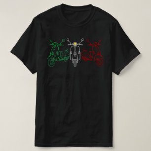 Italian Flag Scooter Retro Motor Bike Tricolor T T-Shirt