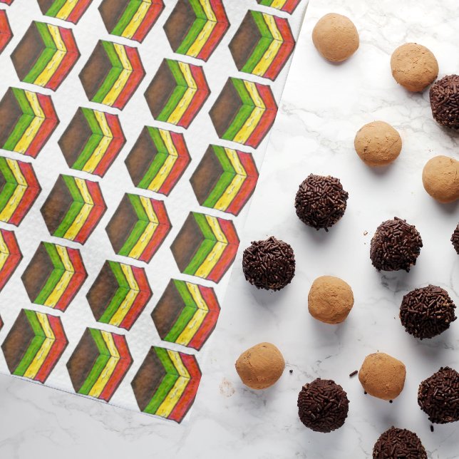 Italian Flag Seven Layer Rainbow Christmas Cookie Kitchen Towel (Italian Rainbow Towel)