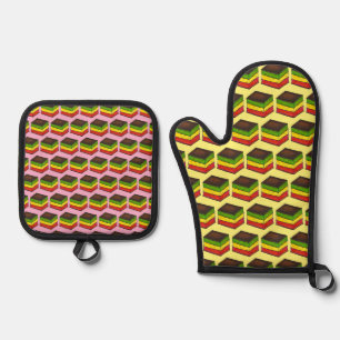 Italian Flag Seven Layer Rainbow Christmas Cookie Oven Mitt & Pot Holder Set