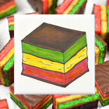 Italian Flag Seven Layer Rainbow Cookie Pastry Magnet by rebeccaheartsny at Zazzle