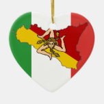 Italian Flag Sicily Ornament at Zazzle