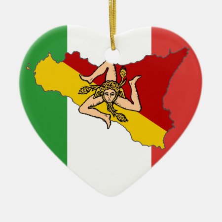 Italian Flag Sicily Ornament