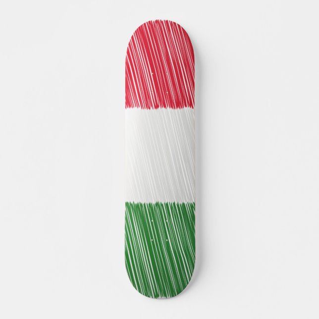 Italian Flag Sketch Skateboard (Front)