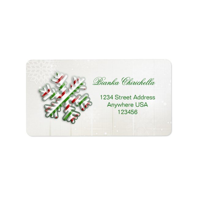 Italian flag Snowflake address label (Front)