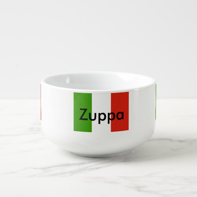 Italian Flag Soup "Zuppa" Bowl (Front)
