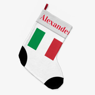 Italian Flag Sports Sock Design with Name