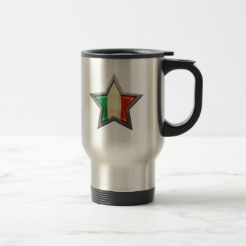 Italian Flag Star Travel Mug by JeffBartels at Zazzle