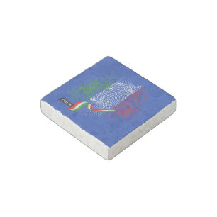 Italian flag stone magnet