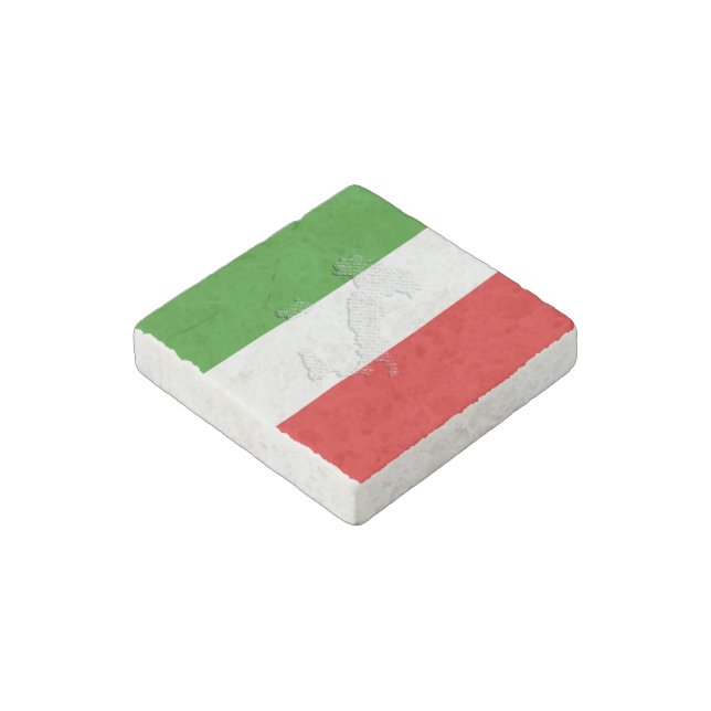 Italian flag stone magnet (Angled)