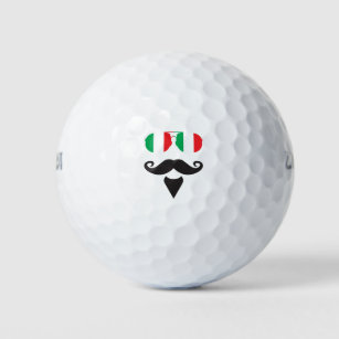 Italian Flag Sunglasses Mustache Golf Balls