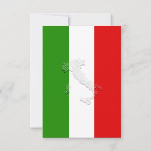 Italian flag thank you card