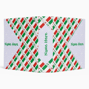 Italian Flag Tiled Personalized Heritage Design 3 Ring Binder