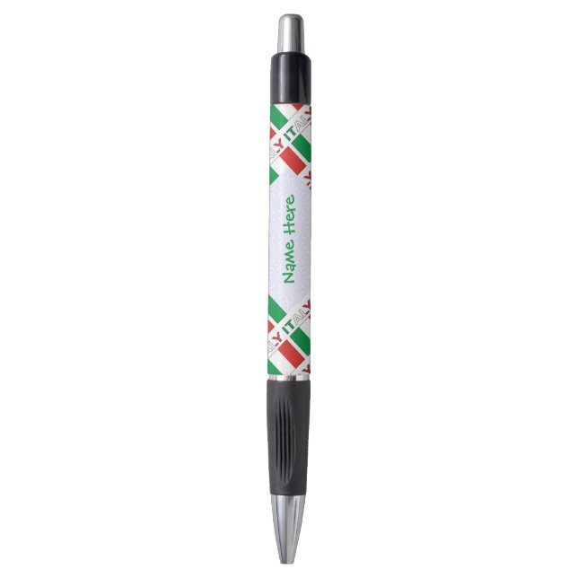 Italian Flag Tiled Personalized Heritage Design Pen (Front Vertical)