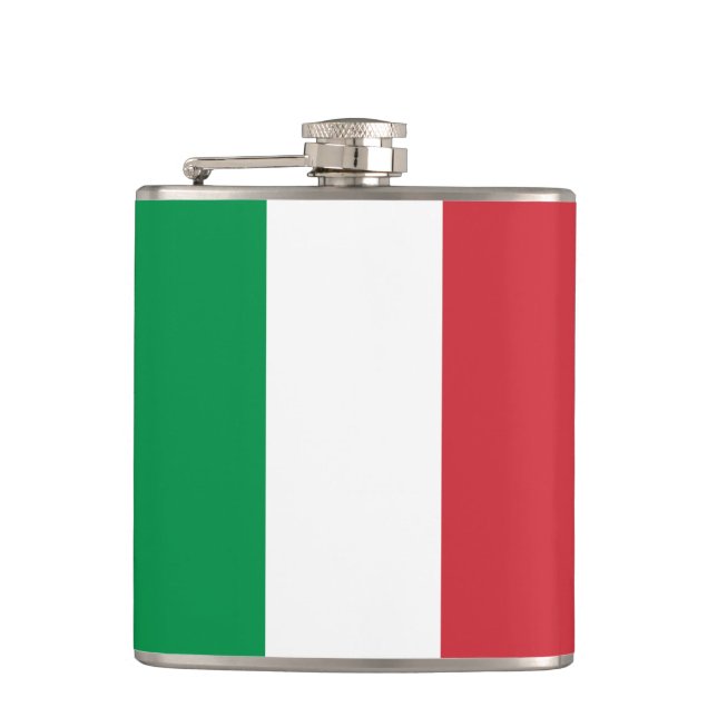 Italian Flag & travel Italy /sports fans Flask (Front)