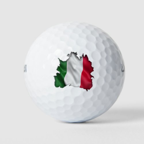 Italian Flag Underneath Golf Balls
