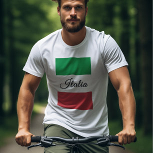 Italian Flag - Vertical with Italia in Center T-Shirt