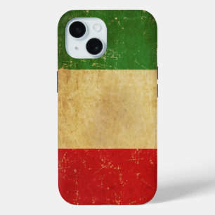 Italian Flag Vintage Grunge iPhone 15 Case