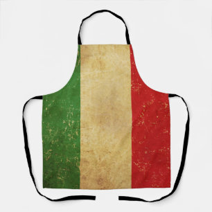 Italian Flag Vintage Grunge Design Apron