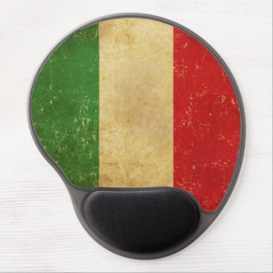 Italian Flag Vintage Grunge Design Gel Mouse Pad