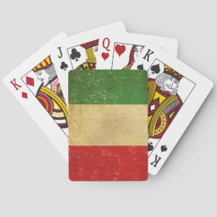 Italian Flag Vintage Grunge Design Poker Cards