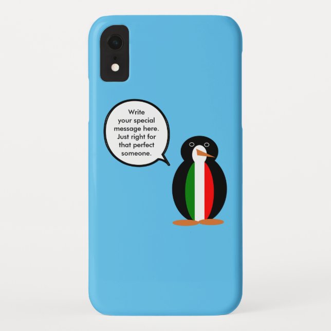 Italian Flag Wildlife Penguin Personalized Gift Case-Mate iPhone Case (Back)