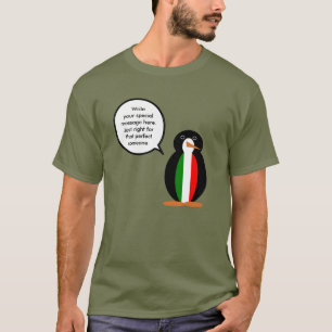 Italian Flag Wildlife Penguin Personalized Gift T-Shirt