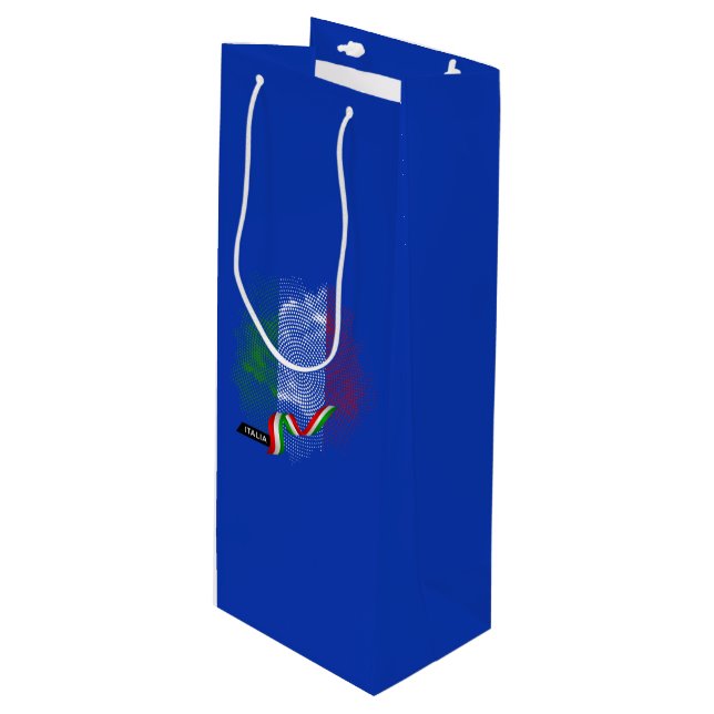 Italian flag wine gift bag (Front Angled)