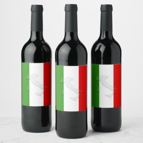 Italian flag wine label