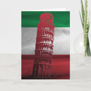 Italian Flag with a hint of Pisa Thank You Card