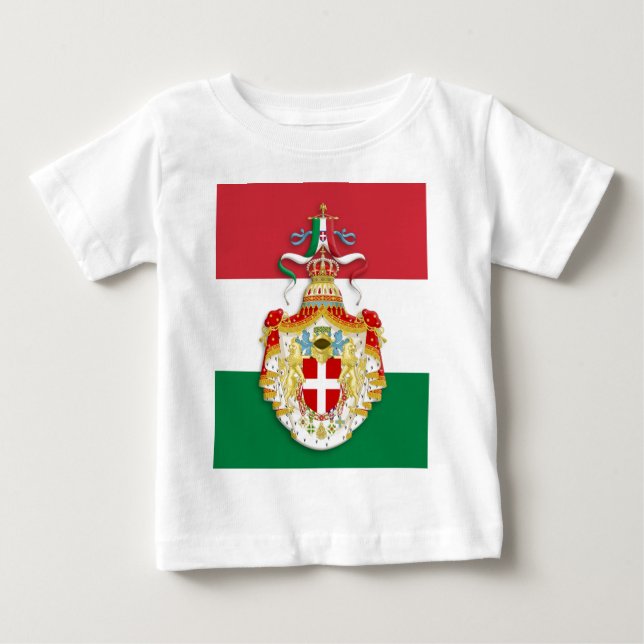 Italian Flag with insignia of the Kingdom of Italy Baby T-Shirt (Front)