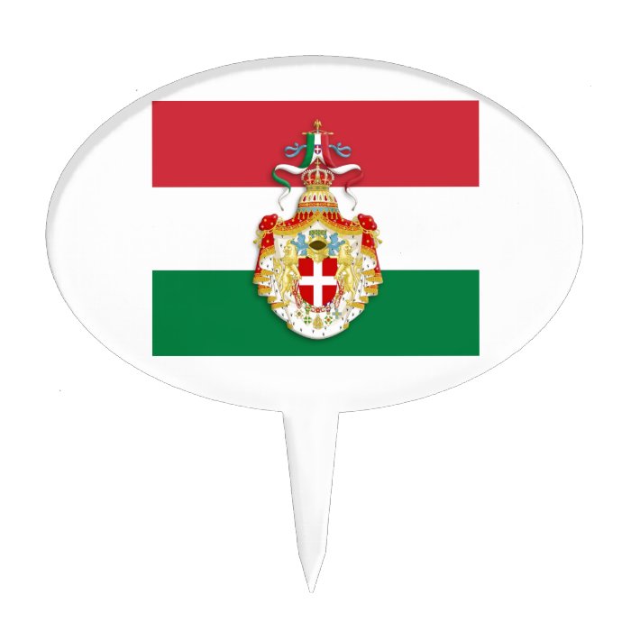 Italian Flag with insignia of the Kingdom of Italy Cake Topper