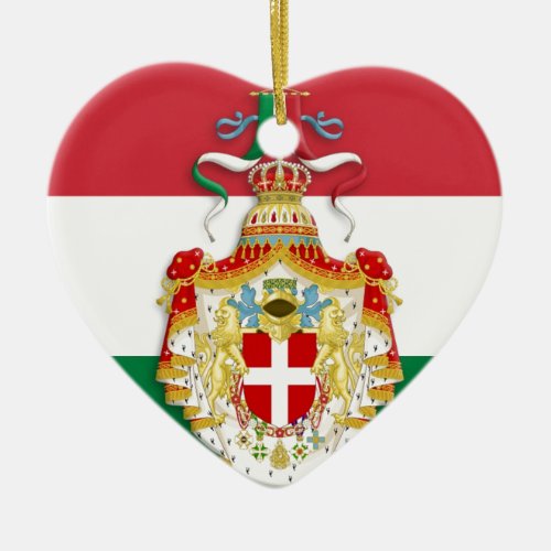 Italian Flag with insignia of the Kingdom of Italy Ceramic Ornament