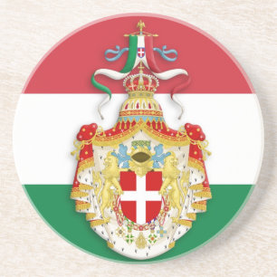 Italian Flag with insignia of the Kingdom of Italy Coaster