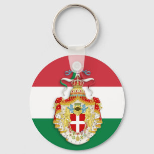 Italian Flag with insignia of the Kingdom of Italy Keychain