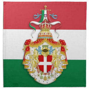 Italian Flag with insignia of the Kingdom of Italy Napkin