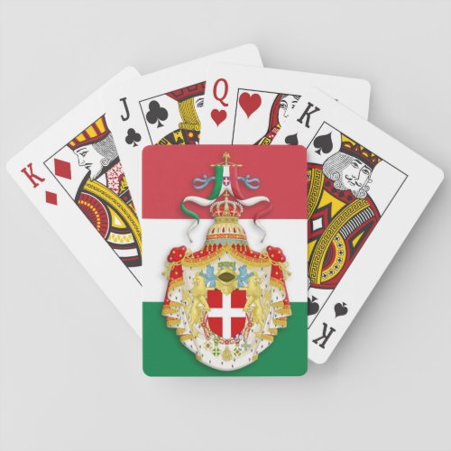 Italian Flag with insignia of the Kingdom of Italy Poker Cards