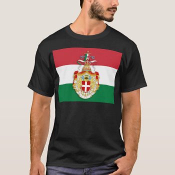 Italian Flag With Insignia Of The Kingdom Of Italy T-shirt by Irisangel at Zazzle