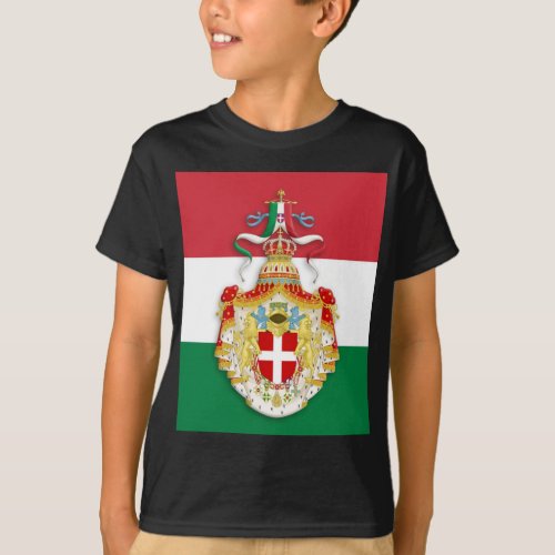 Italian Flag with insignia of the Kingdom of Italy T_Shirt