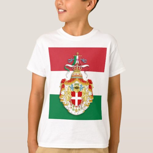 Italian Flag with insignia of the Kingdom of Italy T_Shirt