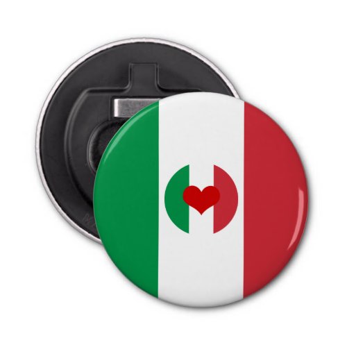 Italian flag with red heart _ fashionsports fans bottle opener